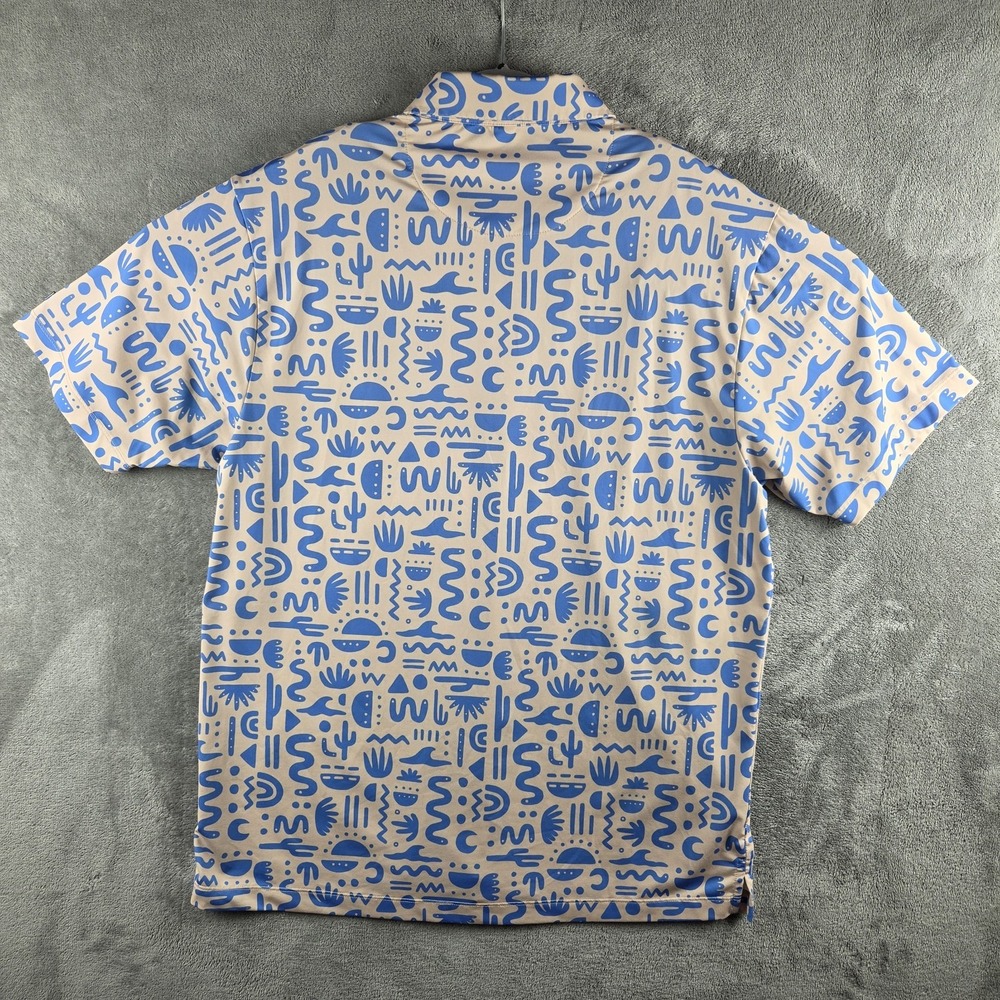 Bad Birdie Azteca Polo Shirt Mens XL Golf Performance Geometric Abstract Print - Picture 3 of 12